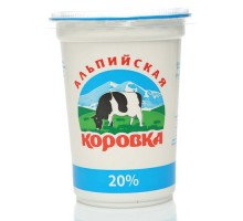 Сметана Альпийская коровка 20% 400г.-12шт.