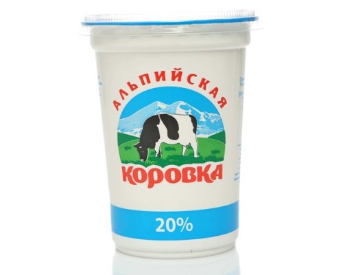 Сметана Альпийская коровка 20% 400г.-12шт.